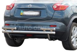 Защита заднего бампера Nissan Juke 2014-2019 - тип: на стойках, без парктронников фото 0