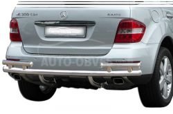 Mercedes M164 rear bumper protection - type: on struts, without parking sensors фото 0