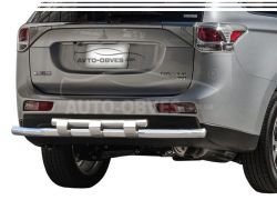 Защита заднего бампера Mitsubishi Outlander 2013-2015 - тип: модельная, с пластинами фото 0