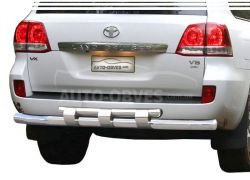 Rear bumper protection Toyota Land Cruiser 200 2007-2016 - type: model, with plates фото 0