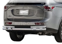 Bumper protection Mitsubishi Outlander 2013-2015 - type: on plates, without parking sensors фото 0