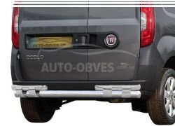 Bumper protection Fiat Doblo - type: on plates, without parking sensors фото 0