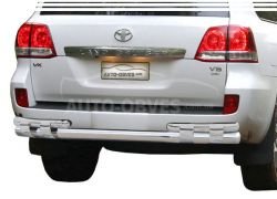 Bumper protection Toyota Land Cruiser 200 2007-2016 - type: on plates, without parking sensors фото 0
