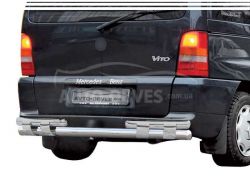 Bumper protection Mercedes Vito - type: on plates, without parking sensors фото 0