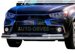 Front bar Mitsubishi ASX 2017-2020 - type: with additional pipes фото 0
