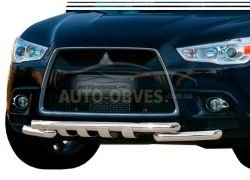 Защита бампера Mitsubishi ASX 2010-2013 - тип: модельная, с пластинами фото 0