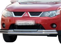 Front bar Mitsubishi Outlander 07-10 - type: with additional tubes фото 0