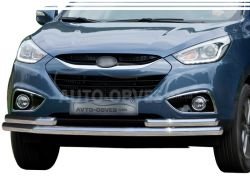 Front bar Hyundai IX35 - type: with additional tubes фото 0