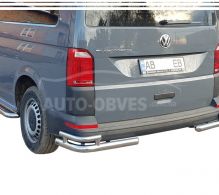 Rear bumper protection VW T6 - type: double corners фото 0
