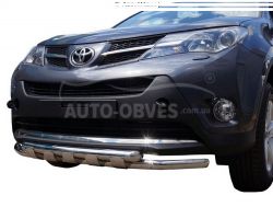 Bumper protection Toyota Rav4 2013-2016 - type: model with plates фото 0