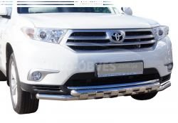 Bumper protection Toyota Highlander 2010-2013 - type: model with plates фото 0