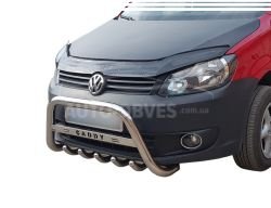 Bull bar Volkswagen Caddy 2010-2015 - type: with logo фото 0