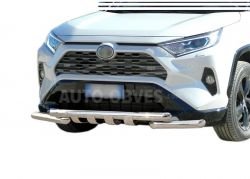 Захист бампера Toyota Rav4 2019-... - тип: модельний, з пластинами фото 0