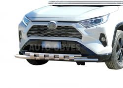 Захист бампера Toyota Rav4 2019-... - тип: модельний з пластинами фото 0