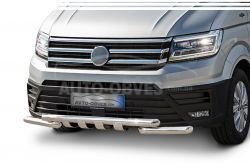 Защита бампера Volkswagen Crafter 2017-... - тип: модельная, с пластинами фото 0