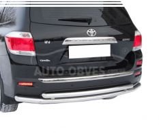 Rear bumper protection Toyota Highlander 2010-2013 - type: double фото 0