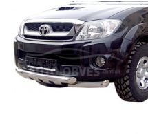 Защита бампера Toyota Hilux 2006-2012 - тип: модельная, с пластинами фото 0