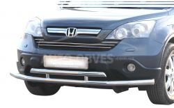 Front bumper protection Honda CRV 2007-2012 - type: double mustache фото 0