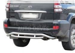 Rear bumper protection Toyota Prado 120 - type: curved pipe double фото 0