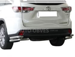 Захист заднього бампера Toyota Highlander 2014-2017 - тип: кути подвійні фото 0