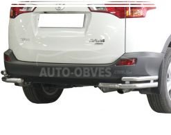 Toyota Rav4 rear bumper protection - type: double corners фото 0