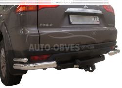 Защита заднего бампера Mitsubishi Pajero Sport - тип: двойные углы фото 0