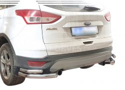 Rear bumper protection Ford Kuga 2013-2016 - type: double corners фото 0