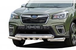 Bumper protection Subaru Forester 2012-2017 - type: model, with plates фото 0