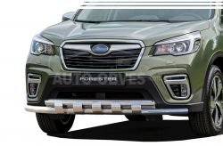 Защита бампера Subaru Forester 2012-2017 - тип: модельная с пластинами фото 0