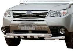 Защита бампера Subaru Forester 2008-2012 - тип: модельная, с пластинами фото 0
