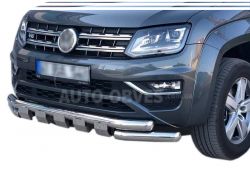 Bumper protection VW Amarok 2016-... - type: model, with plates d:76mm фото 0