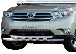 Защита бампера Toyota Highlander - тип: модельная с пластинами фото 0
