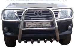 Front bumper protection Toyota Hilux 2006-2012 - type: with headlight protection фото 0
