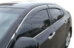 Дефлекторы на окна ветровики Honda Accord 2008-2012 SD - тип: с хром молдингом фото 0