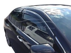 Дефлектори вікон Honda Accord 2012-2015-2017 - тип: з хром молдингом фото 0