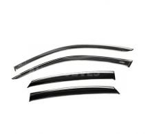 Window deflectors Honda Civic 2021-... - type: with chrome 4 pcs фото 0