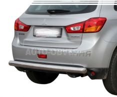 Rear bumper protection Mitsubishi ASX 2013-2016 - type: single pipe фото 0