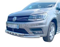Bumper protection Volkswagen Caddy 2015-2020 - type: model with plates фото 0