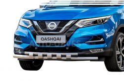 Захист бампера Nissan Qashqai 2018-2021 - тип: модельний з пластинами фото 0
