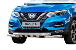 Bumper protection Nissan Qashqai 2018-2021 - type: model, with plates фото 0