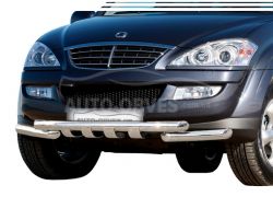Захист бампера Ssangyong Kyron - тип: модельний, з пластинами фото 0