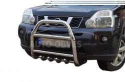 High bull bar Nissan X-Trail t31 2007-2014 - type: up to the hood фото 0