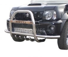 Front bumper protection Suzuki Jimny 1998-2018 - type: with additional pipes фото 0