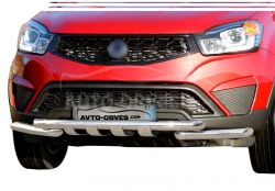 Захист бампера Ssangyong Korando 2014-2018 - тип: модельний, з пластинами фото 0