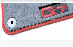 Floor mats original Audi Q7 2007-2015 grey-red textile - type: front 2pcs фото 0