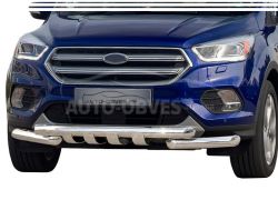 Захист бампера Ford Kuga 2017-2020 - тип: модельний, з пластинами фото 0