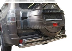 Защита заднего бампера Mitsubishi Pajero Wagon IV - тип: труба с уголками фото 0