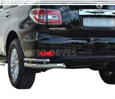 Rear bumper protection Nissan Patrol 2014-... - type: double corners, on order 5-7 days фото 0