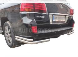 Lexus LX570 rear bumper protection - type: double corners фото 0