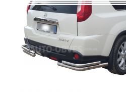 Nissan X-Trail t31 rear bumper protection - type: double corners фото 0